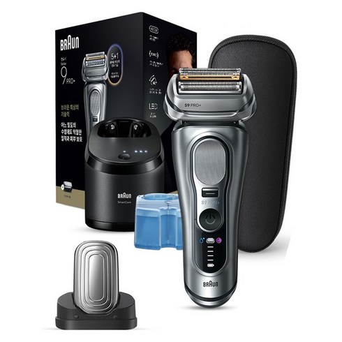 BRAUN 시리즈 9 PRO+ 울트라 씬 전기면도기, 9687cc, 실버