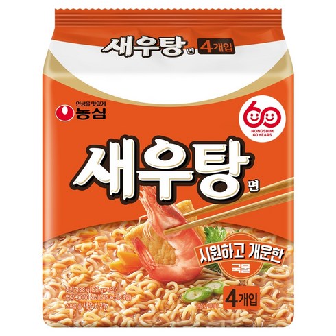 새우탕 새우탕면 122g, 4개