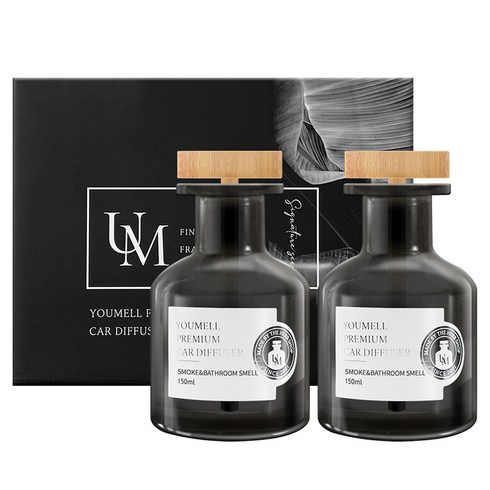 유멜 프리미엄 차량용 디퓨저 150ml 2개입, 1세트, 담배 & 화장실 냄새 제거
