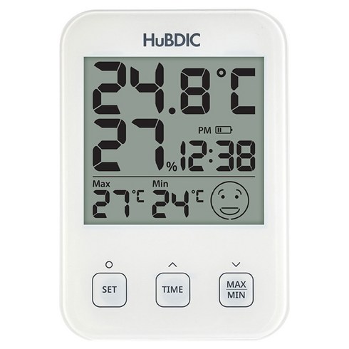 휴비딕 디지털 시계 온습도계, 1개, 화이트