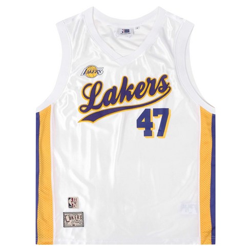 NBA 남녀공용 로스앤젤레스 레이커스 HWC 사틴 농구복 상의 N252TS855P