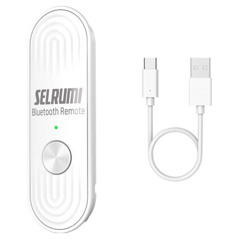 셀루미 C타입 충전식 스마트폰 블루투스 리모컨, SEL-ST300V, 화이트, 1개