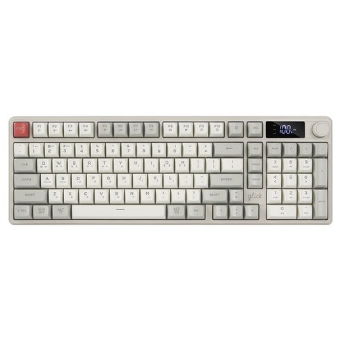 지클릭커 오피스프로 사일런스 M RGB 풀윤활 무소음 블루투스 LCD 무선 키보드, Retro, WK50 LCD 98키, 제조사축