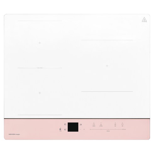 나비엔매직 인덕션 2분할 전기레인지 3구 화이트 + 로즈핑크, ERI-3663AF, 빌트인