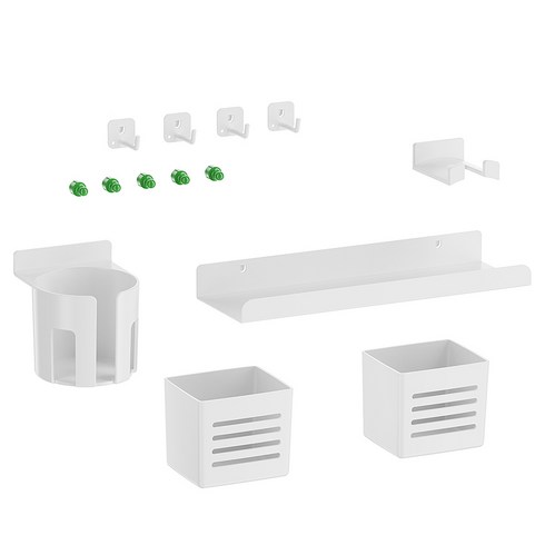 엘디엘마운트 클램프 오거나이저 페그보드 다용도 키트 세트 APL-PBKIT, 화이트, 1세트