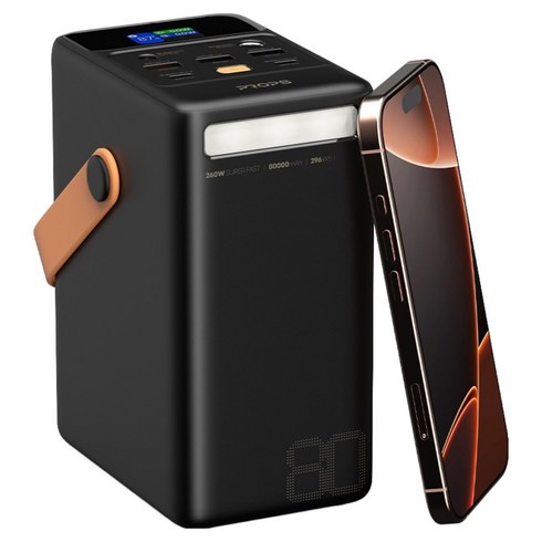 프롭스 260W PPS 초고속 충전 보조배터리 80000mAh, 블랙, PFB110B80