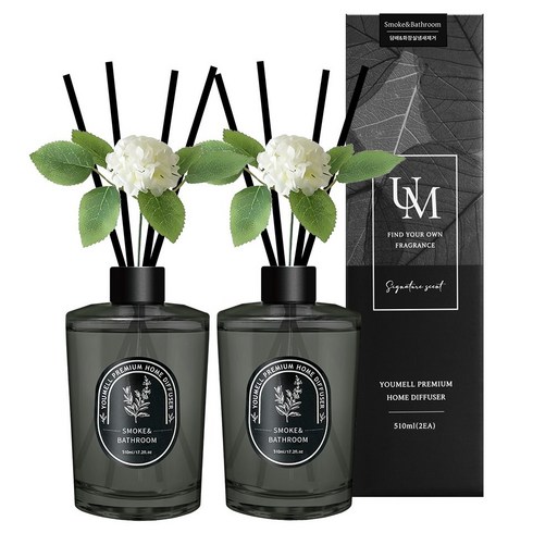 유멜 프리미엄 실내용 디퓨저, 담배화장실냄새제거, 510ml, 2개