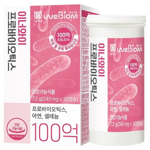 서울대위바이옴 이너와이 프로바이오틱스 아연 셀레늄, 30정, 1개