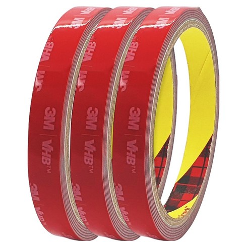 쓰리엠 VHB 초강력 아크릴폼 그레이 양면테이프 12mm x 1.5m, 3개