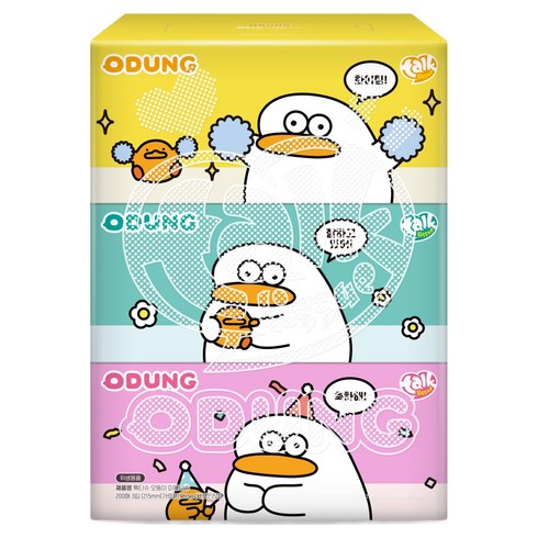 미래생활 톡티슈 오둥이 미용티슈 2겹 200p x 3종 세트, 200매, 3개
