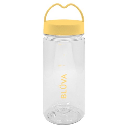 블루바 눈금표시 트라이탄 하트캡 쉐이커 보틀, 1개, 350ml, 옐로우