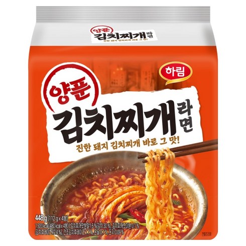 하림 양푼김치찌개라면 112g, 4개