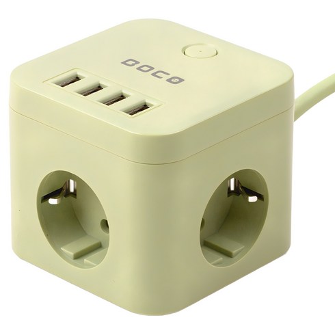 보코 USB 큐브 멀티탭 3구 SL-320, 2m, 그린, 1개