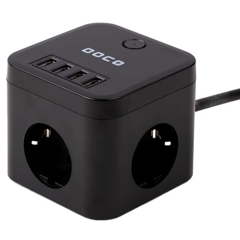 보코 USB 큐브 멀티탭 3구 SL-320, 2m, 블랙, 1개