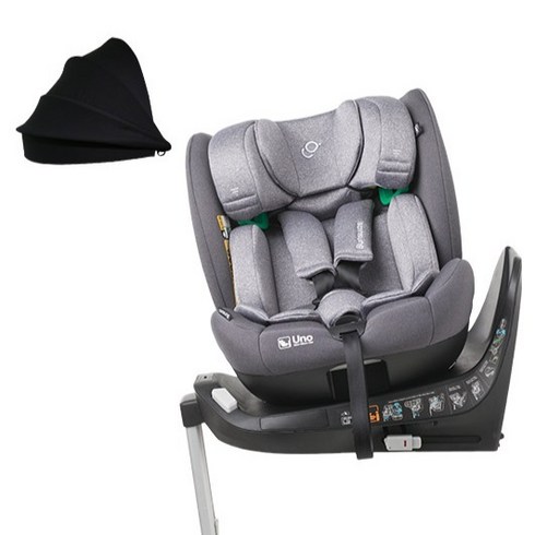 순성 우노 에어 올인원 아이사이즈 회전형 카시트 ISOFIX+선쉐이드, 딥그레이