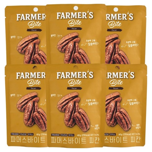 키토제니 파머스바이트 피칸 정과, 40g, 6개