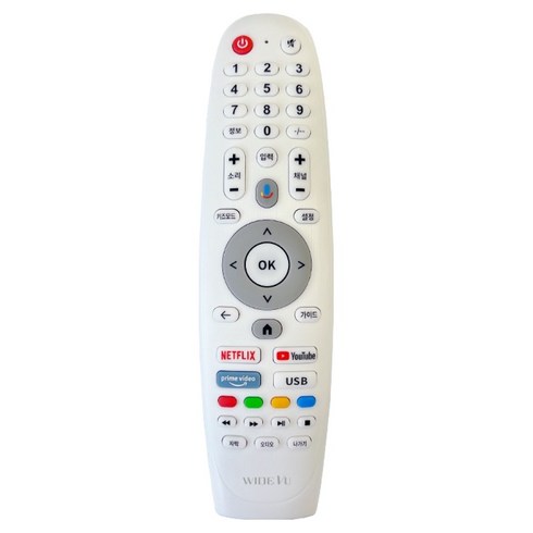 와이드뷰 익스코리아 전용 중소기업 TV 리모컨 7 구글 3버전 스마트 리모컨 화이트, 1개
