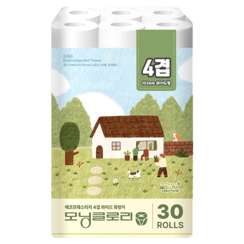 모닝글로리 에코 프레스티지 4겹 화장지, 1개, 30롤, 25m
