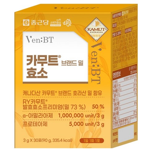 벤비티 카무트 브랜드 밀 효소 90g, 30회분, 1개