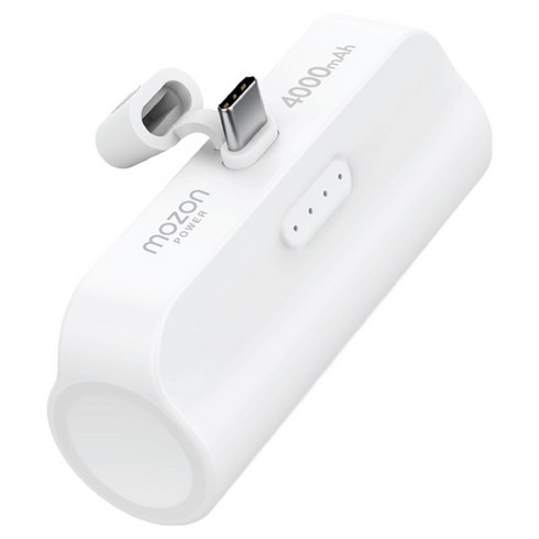 모즈온 10W 4000mAh 도킹형 보조배터리 C타입 + C타입 케이블 세트, USR-BATS4000, 화이트