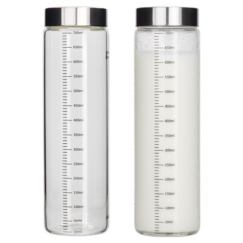 미르코리아 눈금 내열유리병, 700ml, 2개