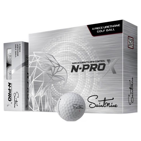 세인트나인 N PRO X 프리미엄 우레탄 골프공 4피스, 1개, 12개입, 화이트