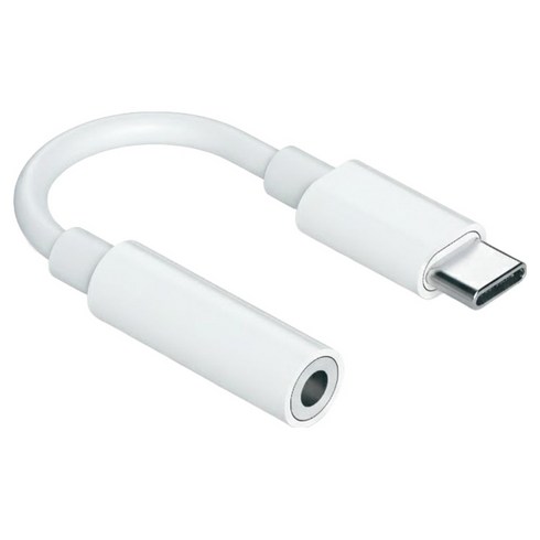 아이리버 USB C타입 to 3.5mm 고해상도 DAC 칩 내장 이어폰 헤드폰 마이크 AUX 연결젠더, 1개, 화이트, 12cm