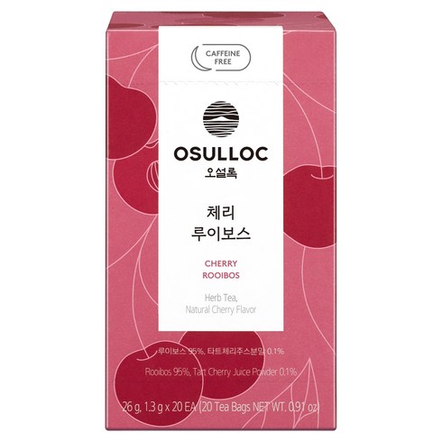 오설록 체리 루이보스 티백, 1개, 20개입, 1.3g