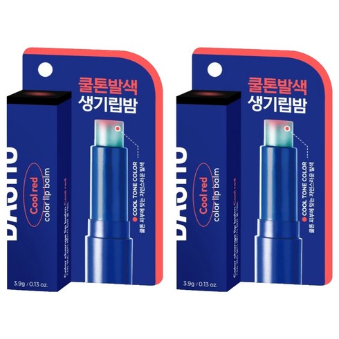 다슈 맨즈 컬러 체인지 립밤 4g, 쿨 레드, 2개