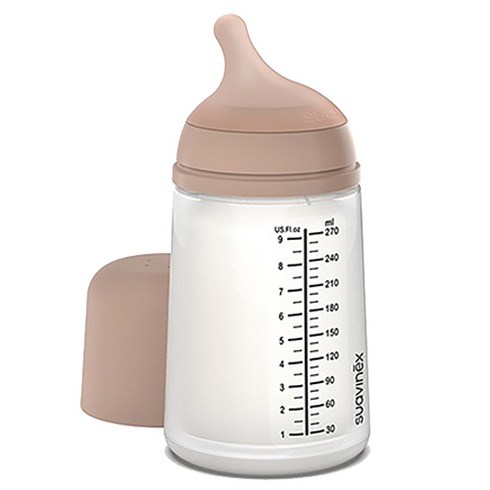 스와비넥스 제로제로 모유촉감 실리콘 젖병 M, 베이지, 1개, 270ml