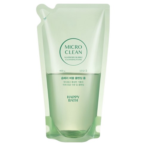 해피바스 마이크로 클린 솝베리 버블 클렌징폼 리필, 1개, 400ml