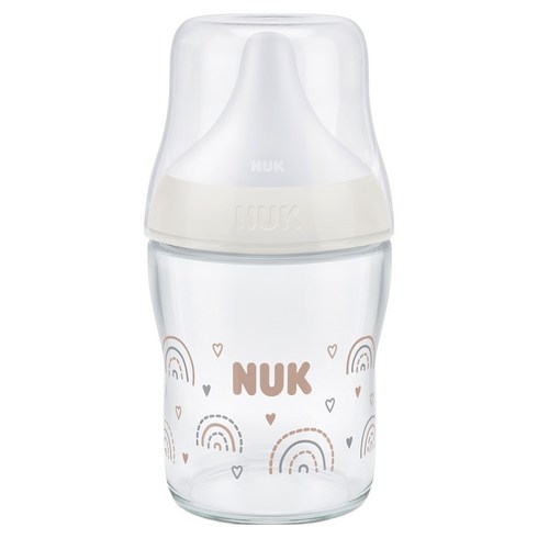 누크 유아용 퍼펙트매치 유리젖병 + 젖꼭지 S 세트, 레인보우, 120ml, 1세트