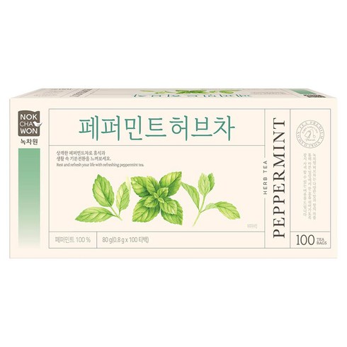 녹차원 페퍼민트 허브차, 800mg, 100개입, 1개