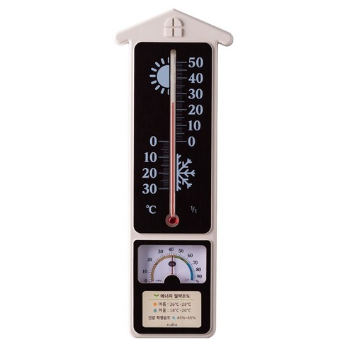 플라이토국산 힐링홈아날로그온습도계34cm, 1개, 다크월넛