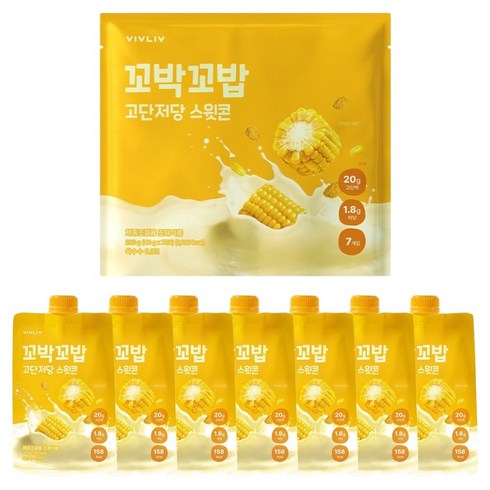 꼬박꼬밥 고단저당 단백질 쉐이크 스윗콘맛 7p, 280g, 1개
