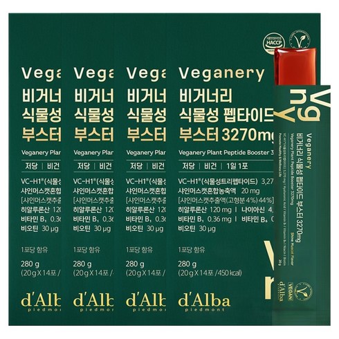 비거너리 달바 식물성 펩타이드 부스터 3270mg 14p, 280g, 4개
