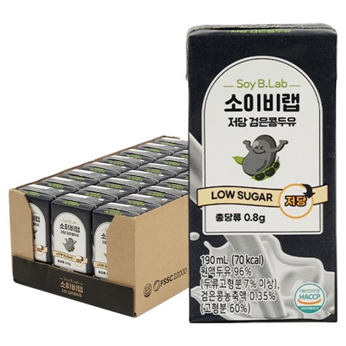 소이비랩 검은콩 저당두유, 24개, 190ml