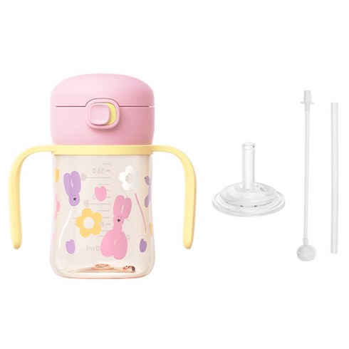 모윰 260도 PPSU 올인원 원터치 빨대컵, 170ml, 1개, 크림핑크