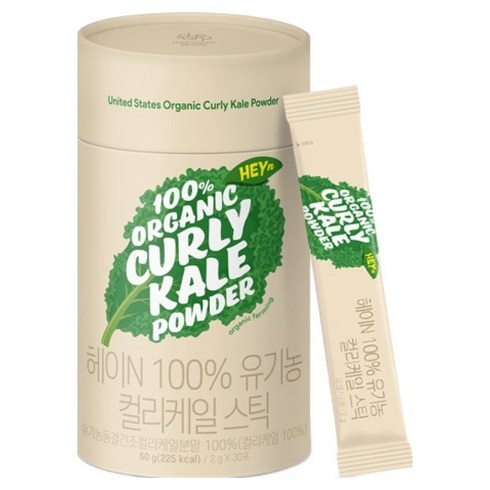 대상웰라이프 헤이N 100% 유기농 컬리케일 스틱 30p, 60g, 1개