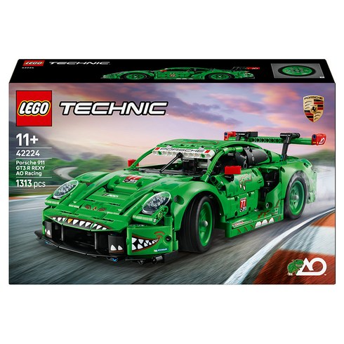 레고 테크닉 42224 Porsche 911 GT3 R REXY AO 레이싱카, 혼합색상, 1개