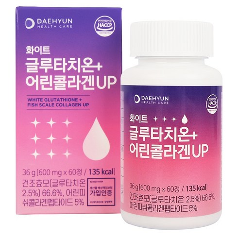 대현헬스케어 화이트 글루타치온 + 어린콜라겐UP, 1개, 60정