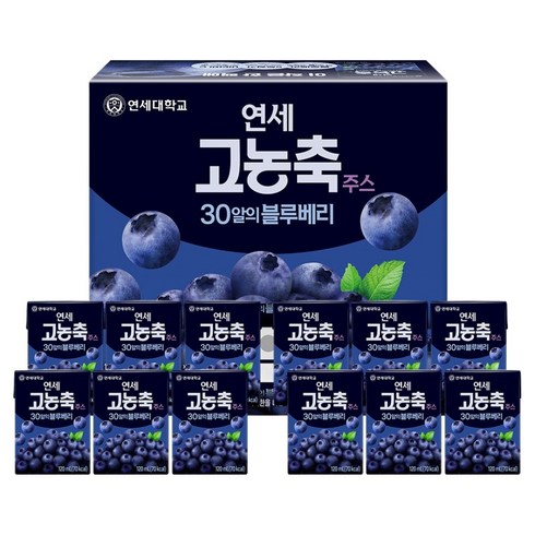 연세유업 고농축주스 30알의 블루베리, 12개, 120ml