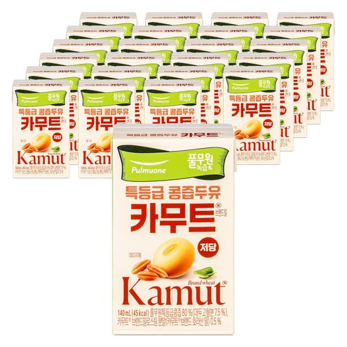 풀무원녹즙 저당 특등급 카무트 콩즙두유, 140ml, 24개