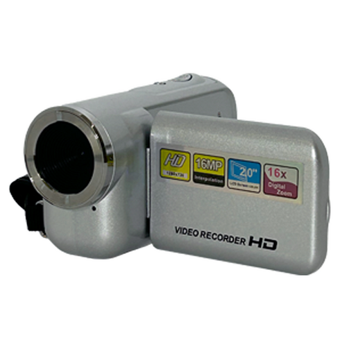 부이 충전형 빈티지 캠코더 카메라 + SD카드 + 충전케이블 세트, SILVER, B5DV-02C