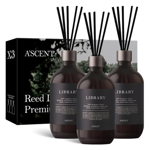 에이센트 퍼퓸드 디퓨저, 23 라이브러리, 500ml, 3개