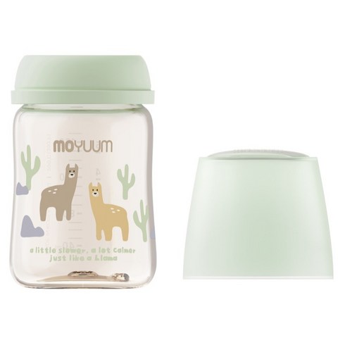 모윰 3세대 PPSU 올인원 노꼭지 젖병 라마, 그린, 1개, 170ml