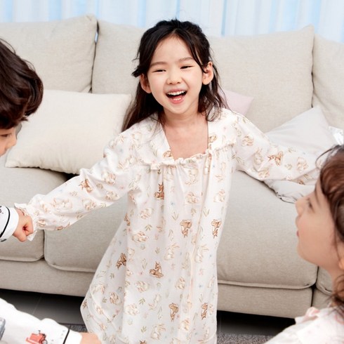 오가닉맘 아동용 포레 긴소 면 원피스 잠옷 MHSSSW04