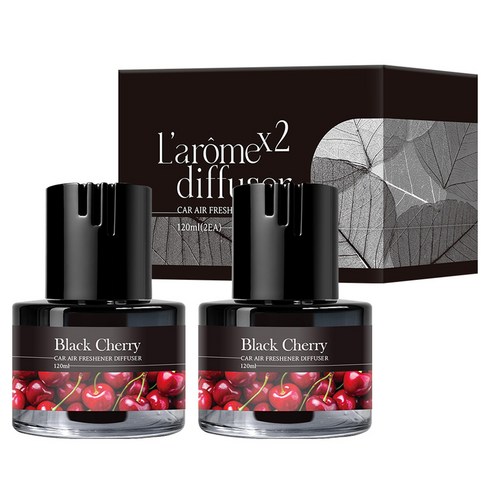 Larome 심지타입 차량용 디퓨저 120ml 2개입, 블랙체리, 1세트
