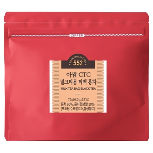 제임스티스푼 아쌈 CTC 밀크티용 티백 홍차, 1개, 12개입, 6g