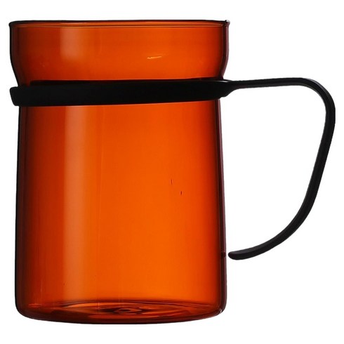 에지리 핏핸드 스텐핸들 내열유리 머그컵 440ml, 엠버, 1개